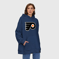Толстовка-худи оверсайз Philadelphia Flyers, цвет: тёмно-синий — фото 2