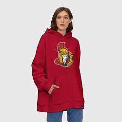 Толстовка-худи оверсайз Ottawa Senators, цвет: красный — фото 2