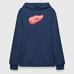 Толстовка-худи оверсайз Detroit Red Wings, цвет: тёмно-синий