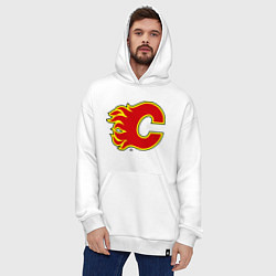 Толстовка-худи оверсайз Calgary Flames, цвет: белый — фото 2