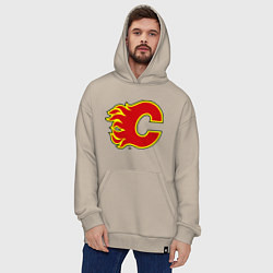 Толстовка-худи оверсайз Calgary Flames, цвет: миндальный — фото 2