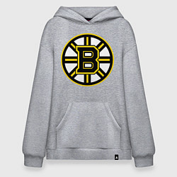 Толстовка-худи оверсайз Boston Bruins, цвет: меланж