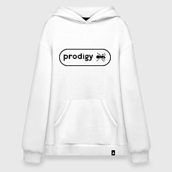 Толстовка-худи оверсайз Prodigy лого с муравьем, цвет: белый