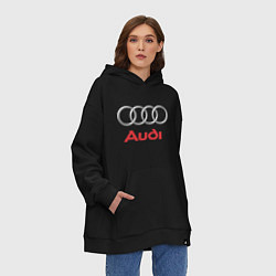 Толстовка-худи оверсайз Audi, цвет: черный — фото 2