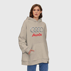 Толстовка-худи оверсайз Audi, цвет: миндальный — фото 2