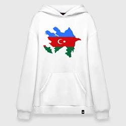 Толстовка-худи оверсайз Azerbaijan map, цвет: белый