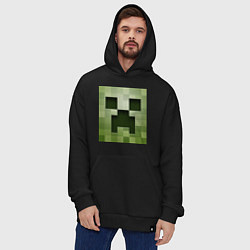 Толстовка-худи оверсайз Мinecraft creeper, цвет: черный — фото 2