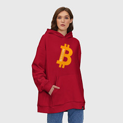 Толстовка-худи оверсайз Bitcoin Boss, цвет: красный — фото 2
