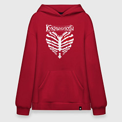 Толстовка-худи оверсайз Кукрыниксы, цвет: красный