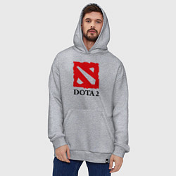 Толстовка-худи оверсайз Dota 2: Logo, цвет: меланж — фото 2