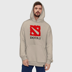 Толстовка-худи оверсайз Dota 2: Logo, цвет: миндальный — фото 2