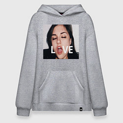 Толстовка-худи оверсайз Sasha Grey LOVE, цвет: меланж