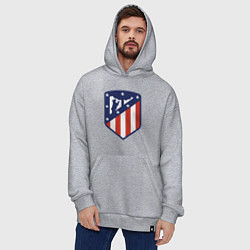 Толстовка-худи оверсайз Atletico Madrid, цвет: меланж — фото 2