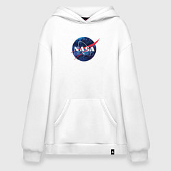 Толстовка-худи оверсайз NASA: Cosmic Logo, цвет: белый