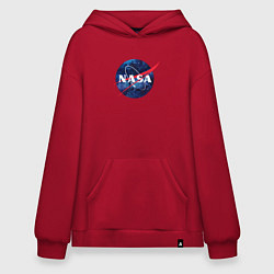 Толстовка-худи оверсайз NASA: Cosmic Logo, цвет: красный