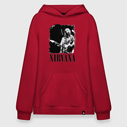 Толстовка-худи оверсайз Black Nirvana, цвет: красный
