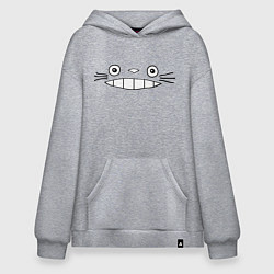 Толстовка-худи оверсайз Totoro face, цвет: меланж