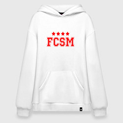 Толстовка-худи оверсайз FCSM Club, цвет: белый