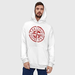 Толстовка-худи оверсайз Taknado: Stone Island, цвет: белый — фото 2