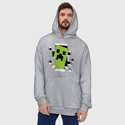 Толстовка-худи оверсайз Crash Minecraft, цвет: меланж — фото 2