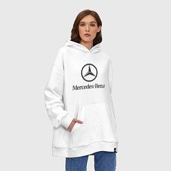 Толстовка-худи оверсайз Logo Mercedes-Benz, цвет: белый — фото 2