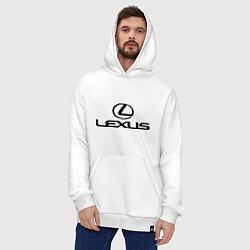 Толстовка-худи оверсайз Lexus logo, цвет: белый — фото 2