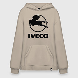 Толстовка-худи оверсайз Iveco, цвет: миндальный