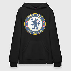 Толстовка-худи оверсайз Chelsea FC, цвет: черный