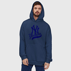 Толстовка-худи оверсайз NY - Yankees, цвет: тёмно-синий — фото 2