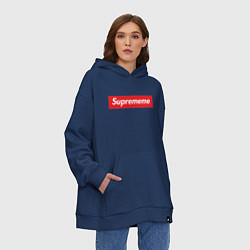 Толстовка-худи оверсайз Suprememe, цвет: тёмно-синий — фото 2