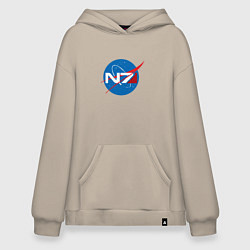 Толстовка-худи оверсайз NASA N7, цвет: миндальный