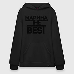 Толстовка-худи оверсайз Марина the best, цвет: черный