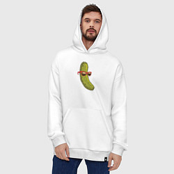Толстовка-худи оверсайз Огурец на пляже, цвет: белый — фото 2