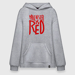 Толстовка-худи оверсайз Manchester is Red, цвет: меланж