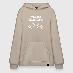 Толстовка-худи оверсайз IMAGINE DRAGONS, цвет: миндальный