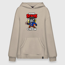 Толстовка-худи оверсайз BRAWL STARS CROW, цвет: миндальный