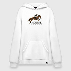 Толстовка-худи оверсайз HORSE RIDING, цвет: белый
