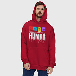 Толстовка-худи оверсайз Sarcasm, цвет: красный — фото 2