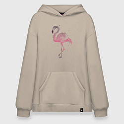 Толстовка-худи оверсайз Flamingo, цвет: миндальный