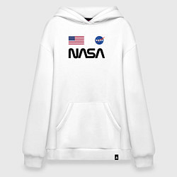 Толстовка-худи оверсайз NASA НАСА, цвет: белый