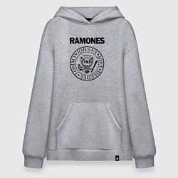 Толстовка-худи оверсайз RAMONES, цвет: меланж