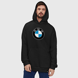 Толстовка-худи оверсайз BMW, цвет: черный — фото 2