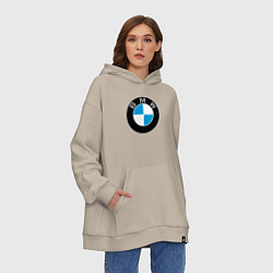 Толстовка-худи оверсайз BMW, цвет: миндальный — фото 2