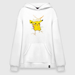 Толстовка-худи оверсайз Pikachu, цвет: белый