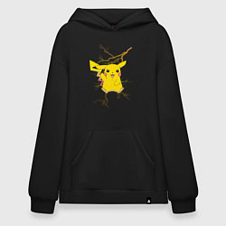 Толстовка-худи оверсайз Pikachu, цвет: черный