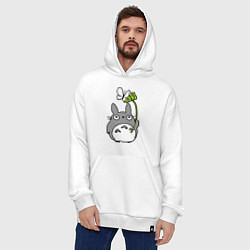 Толстовка-худи оверсайз Totoro и бабочка, цвет: белый — фото 2