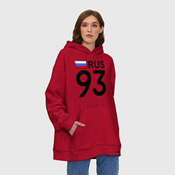 Толстовка-худи оверсайз RUS 93, цвет: красный — фото 2