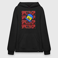 Толстовка-худи оверсайз Spaceship, цвет: черный