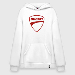 Толстовка-худи оверсайз Ducati Logo Дукати Лого Z, цвет: белый