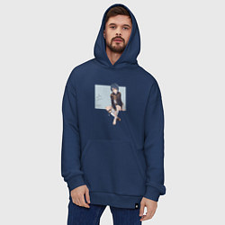 Толстовка-худи оверсайз Син Цю, цвет: тёмно-синий — фото 2